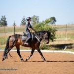 Sarah on Fury, who is Meryl's 8yr old Friesian x TB mare